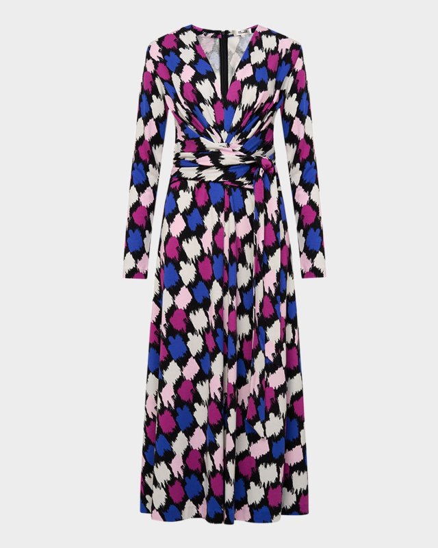 Dorothee Brushstroke-Print Midi Dress